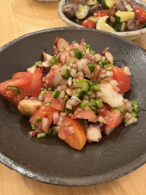 たことトマトのサラダ