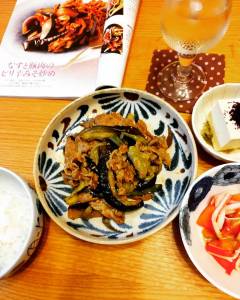 なすと豚肉のピリ辛みそ炒め