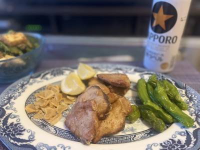 かつおのにんにく竜田揚げ