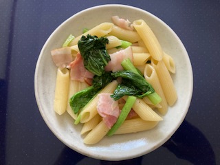 小松菜ベーコン炒め