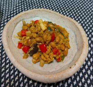 ひき肉と納豆炒め