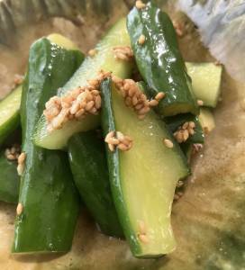 たたききゅうりの甘酢あえ