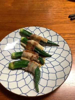オクラの豚バラ巻き