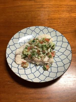 かじきのソテー 夏野菜ソース