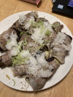 なすの肉巻きレンジ蒸し