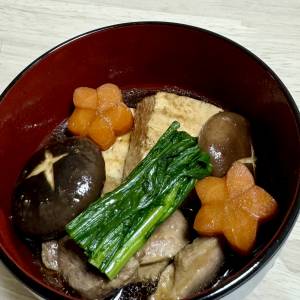 鶏肉と焼き豆腐の治部煮（じぶに）風