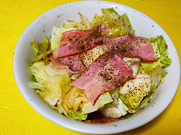 春キャベツとベーコンのオイル蒸し