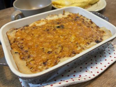 白菜とたらのグラタン