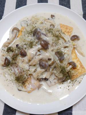 豆腐のステーキ きのこソース