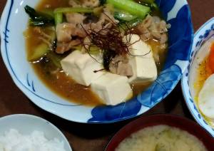 豆腐と豚バラのオイスターソース煮