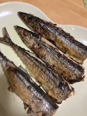 さんまの塩焼き-フライパンで