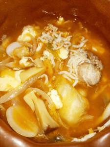 きのこと豆腐のチゲ