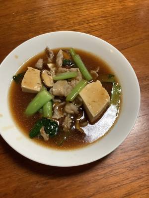 豆腐と豚バラのオイスターソース煮