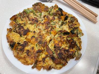 ねぎの青い部分のチヂミ風