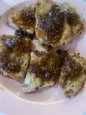 ポークソテー 粒マスタードソース