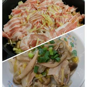 豚肉と白菜、春雨の重ね蒸し