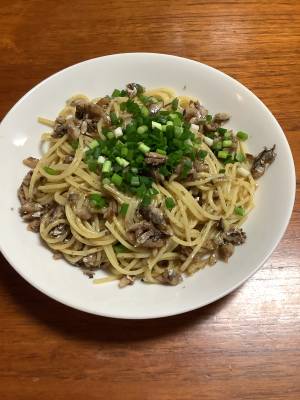 オイルサーディンの和風スパゲッティ