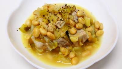 豚肉と大豆のねぎしょうが煮込み