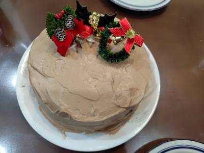 チョコレートクリームのクリスマスケーキ