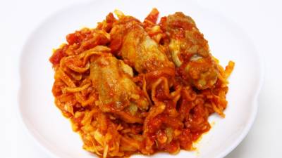 切り干し大根と豚肉のトマト煮