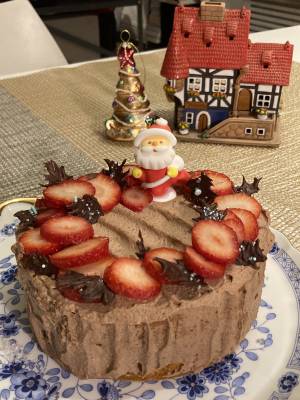 チョコレートクリームのクリスマスケーキ