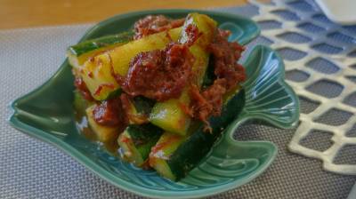 ズッキーニのコンビーフ炒め