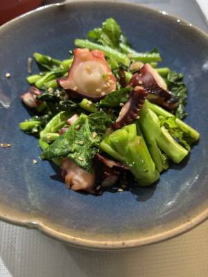 菜の花とたこの香味炒め