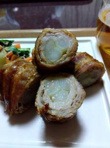 豚薄切り肉の野菜巻き