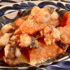 トマトとたこのガーリック炒め