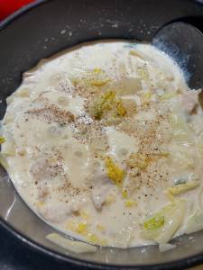 白菜と鶏むね肉の柚子こしょうクリーム煮