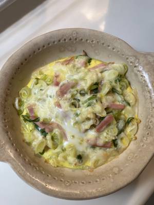 ねぎとハムのキッシュ風