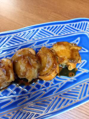 帆立ての薄衣照り焼き