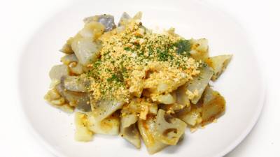 長芋とれんこんのにんにくみそ炒め