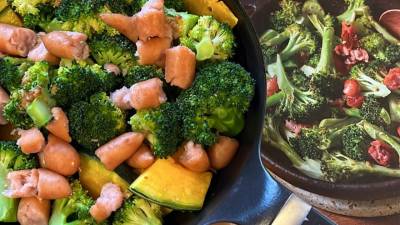 ブロッコリーとソーセージのトースター焼き