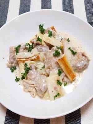 焼きねぎと鶏肉のマリネ