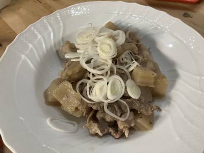 たたきれんこんと豚肉のみそ煮