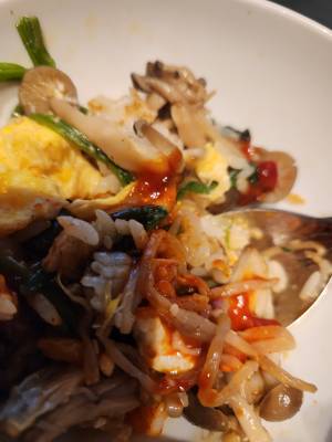 フライパン焼きビビンバ