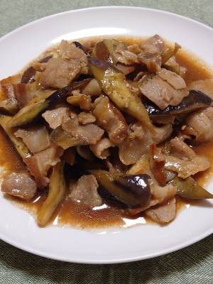 なすと豚肉の甜麺醤炒め