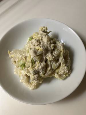 蒸し春キャベツの白あえ