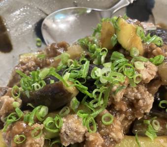 秋なすの豚みそ炒め