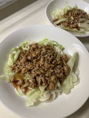 鶏みそレタスうどん