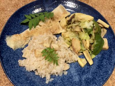 バターとこしょうのたけのこご飯