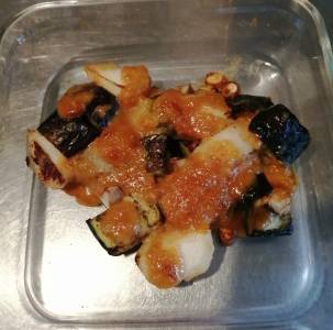 なすと里芋のしょうがみそ焼き