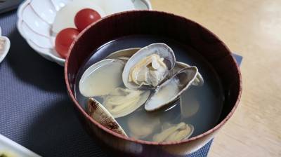 あさりと菜の花のお吸い物