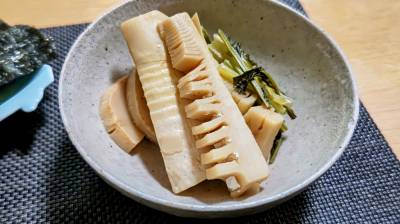 たけのこと菜の花のさっぱり炒め