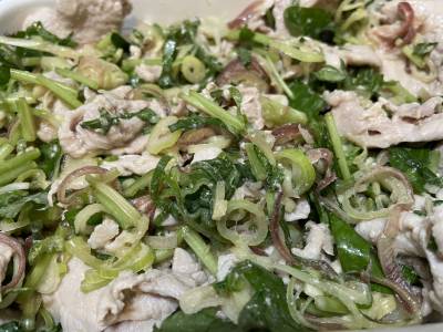 たっぷり薬味の豚しゃぶ