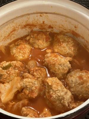 ミートボールのトマトねぎソース煮