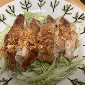 蒸し鶏のパリパリ焼き