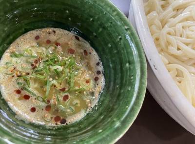 フワフワ卵納豆のつけうどん