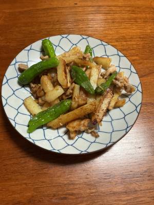 じゃがいものみそ豚炒め